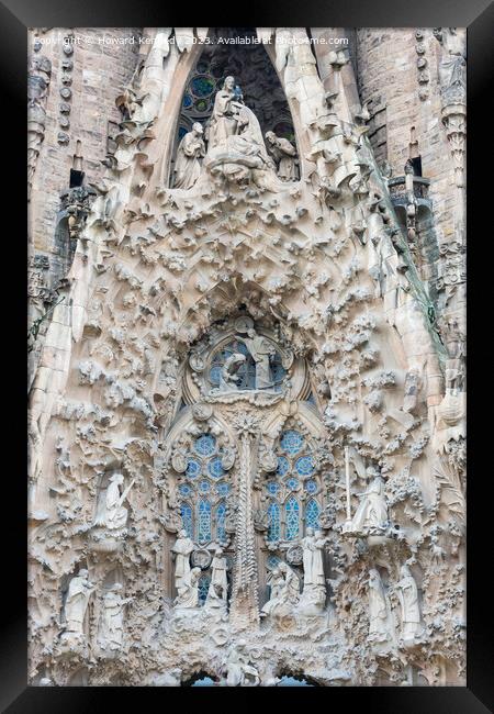 La Sagrada Familia detail, Barcelona Framed Print by Howard Kennedy