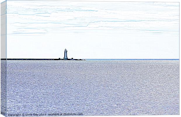 Breakwater Lighthouse arty style Canvas Print by Chris Day