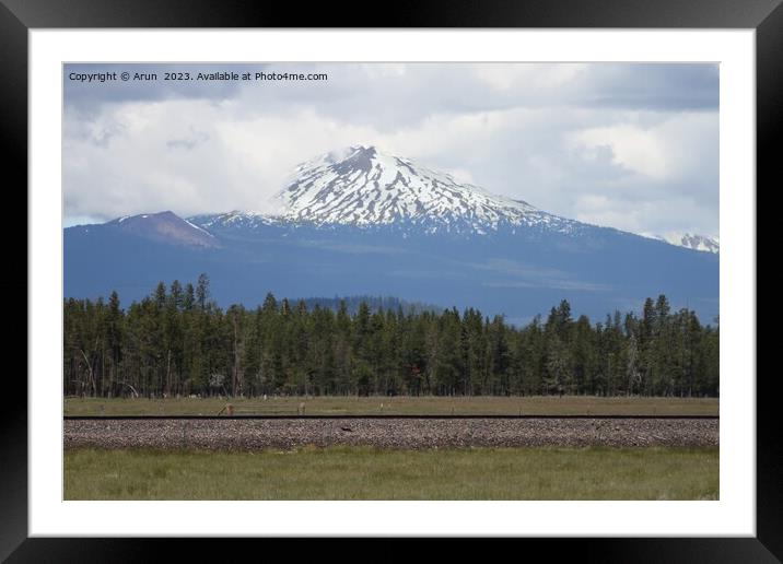 Mount Bachelor in Deschutes Wilderness, Oregon Framed Mounted Print by Arun 
