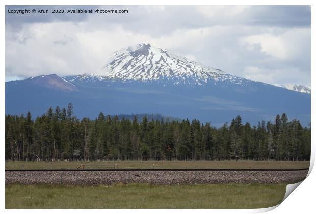 Mount Bachelor in Deschutes Wilderness, Oregon Print by Arun 