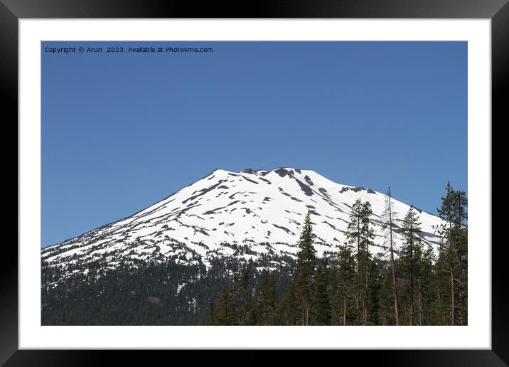 Mount Bachelor in Deschutes Wilderness, Oregon Framed Mounted Print by Arun 
