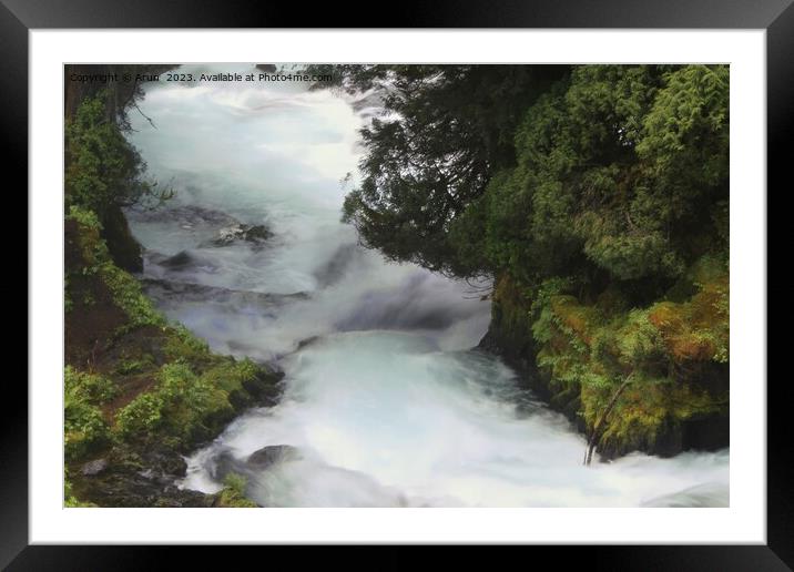 Sahelie falls, Deschutes Wilderness, Framed Mounted Print by Arun 