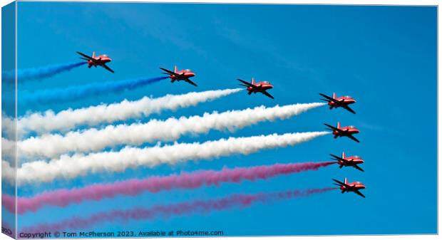 The Royal Air Force Aerobatic Team, the Red Arrows Canvas Print by Tom McPherson