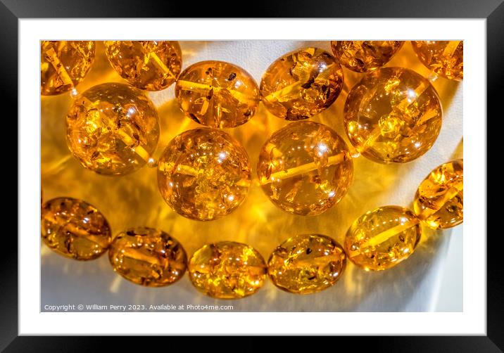 Colorful Golden Baltic Amber Necklaces Jewelry Gdansk Poland Framed Mounted Print by William Perry