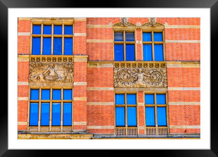 Colorful Facade Long Market Square Gdansk Poland Framed Mounted Print by William Perry