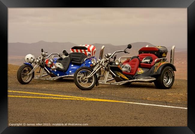 American Chopper Trikes  Motorcycles  Framed Print by James Allen