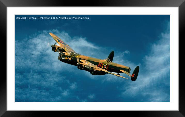 Lancaster Bomber Framed Mounted Print by Tom McPherson