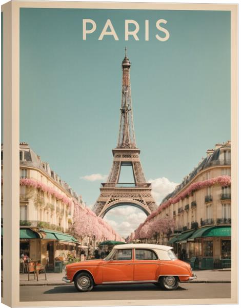 Paris 1950S Poster Picture Canvas Print by Guido Parmiggiani