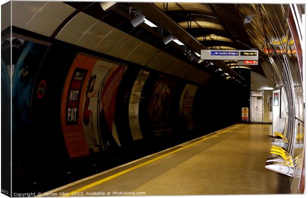 London Underground  Canvas Print by James Allen