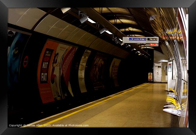 London Underground  Framed Print by James Allen