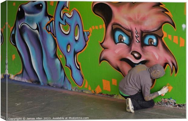 Graffiti Artist London  Canvas Print by James Allen