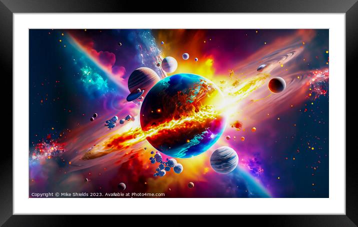 When Planets meet Framed Mounted Print by Mike Shields