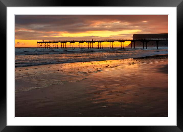 Saltburn by the Sea Sunrise Framed Mounted Print by Steve Smith