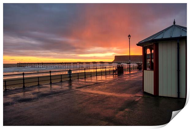 Saltburn by the Sea Sunrise Print by Steve Smith