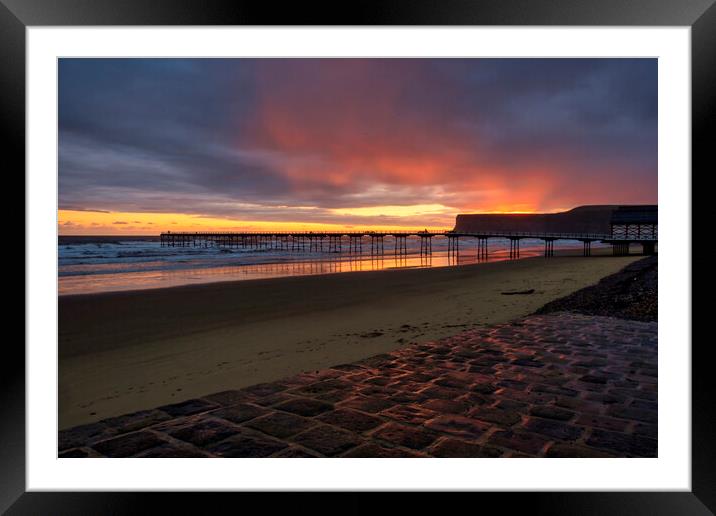 Saltburn by the Sea Sunrise Framed Mounted Print by Steve Smith