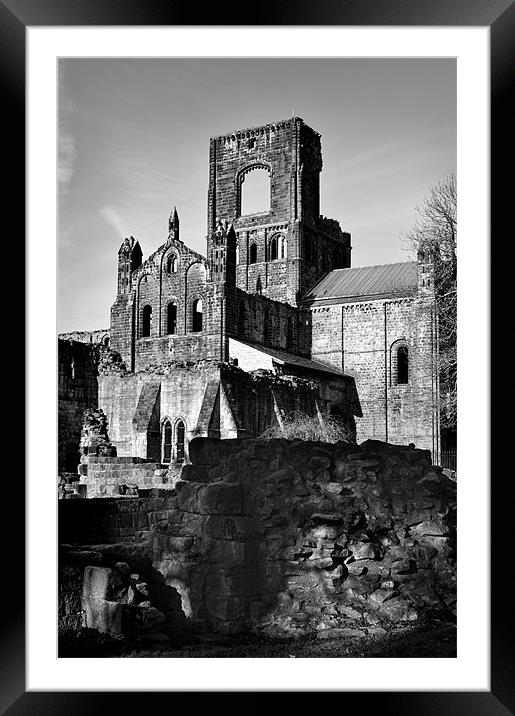 Kirkstall Abbey Monochrome Framed Mounted Print by Colin Metcalf