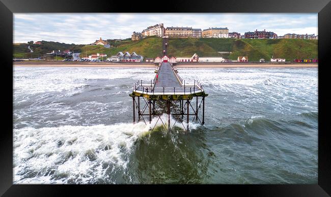 Saltburn Pier Waves: North Yorkshire Coast Framed Print by Tim Hill