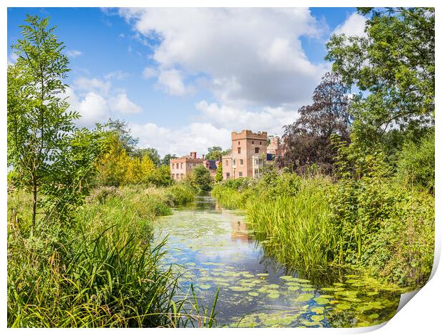 Oxborough Hall over a channel of water Print by Jason Wells