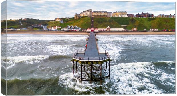 Saltburn Pier Waves: North Yorkshire Coast Canvas Print by Tim Hill