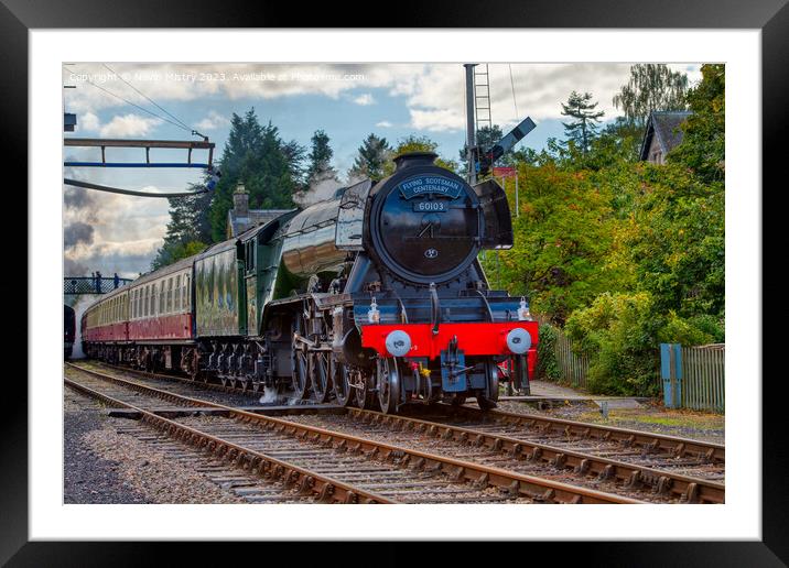 The Flying Scotsman at Boat of Garten  Framed Mounted Print by Navin Mistry