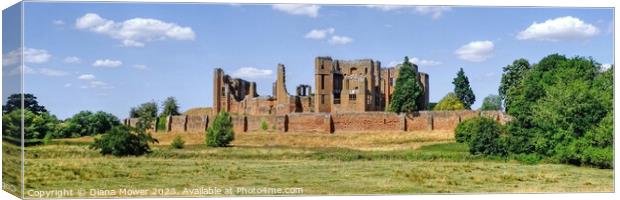 Kenilworth Castle Panoramic Canvas Print by Diana Mower