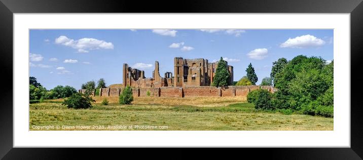 Kenilworth Castle Panoramic Framed Mounted Print by Diana Mower