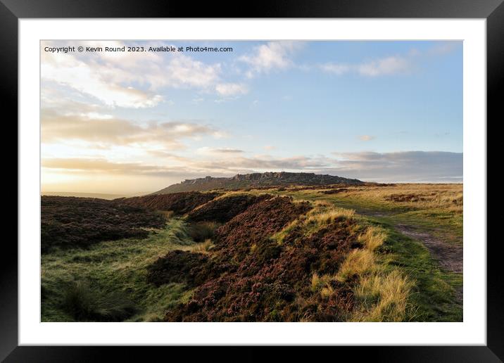 Outdoor Stanage Sunset Framed Mounted Print by Kevin Round