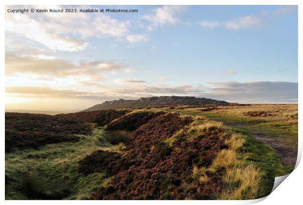 Outdoor Stanage Sunset Print by Kevin Round