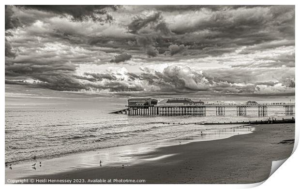 Stormy Clouds over the Pier Print by Heidi Hennessey