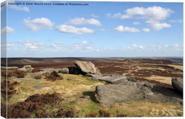 Stanage Edge Landscape Moorland Canvas Print by Kevin Round