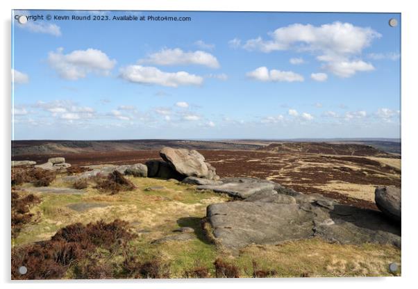Stanage Edge Landscape Moorland Acrylic by Kevin Round