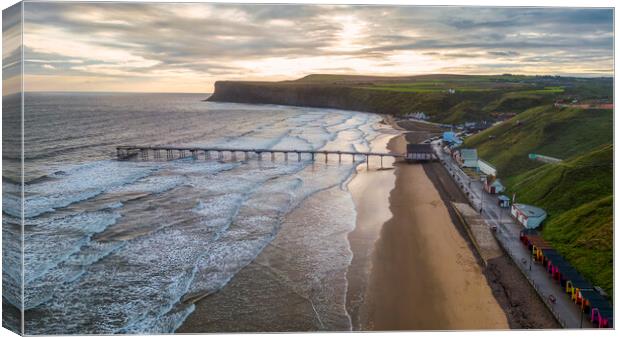Saltburn Seafront to Hunt cliff Canvas Print by Tim Hill