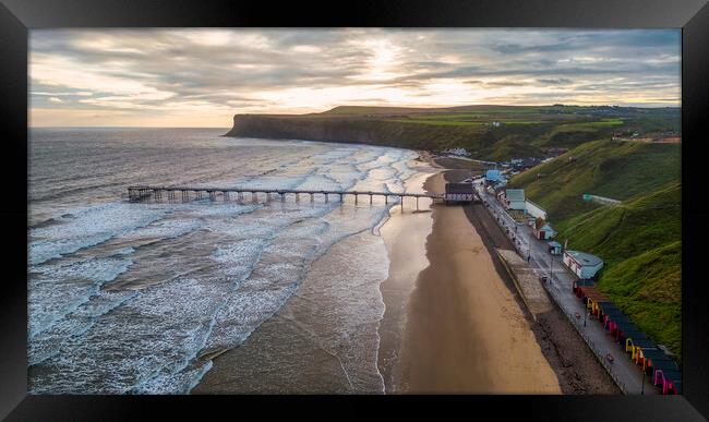 Saltburn Seafront to Hunt cliff Framed Print by Tim Hill