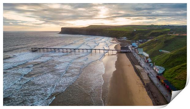 Saltburn Seafront to Hunt cliff Print by Tim Hill