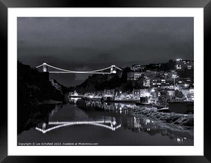 Clifton Suspension Bridge Bristol Framed Mounted Print by Les Schofield