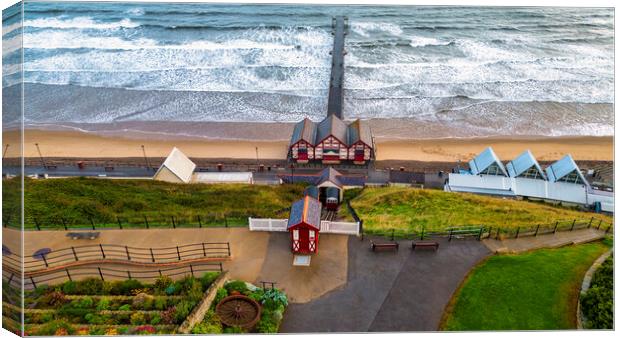 Saltburn Cliff Lift and Pier Canvas Print by Tim Hill