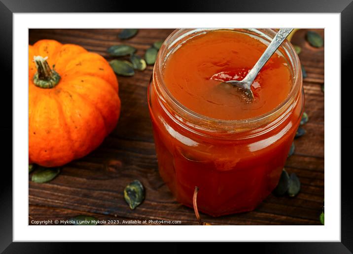 Fragrant autumn pumpkin jam. Framed Mounted Print by Mykola Lunov Mykola