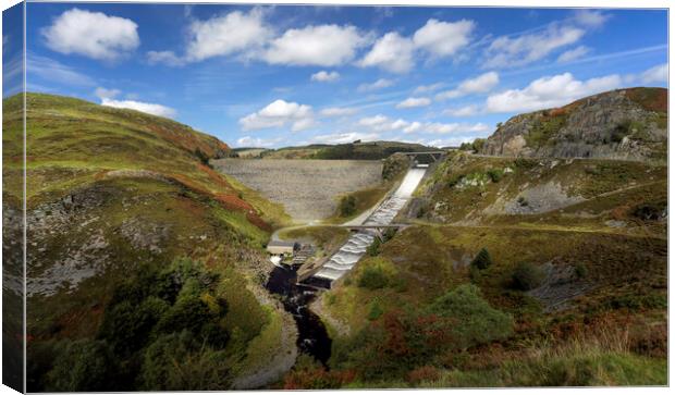 The Llyn Brianne dam in Mid Wales Canvas Print by Leighton Collins