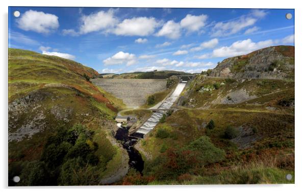 The Llyn Brianne dam in Mid Wales Acrylic by Leighton Collins