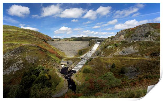 The Llyn Brianne dam in Mid Wales Print by Leighton Collins