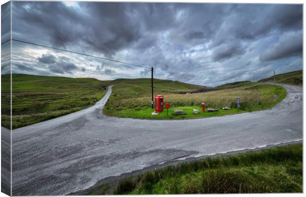 Most remote phone box in Wales Canvas Print by Leighton Collins