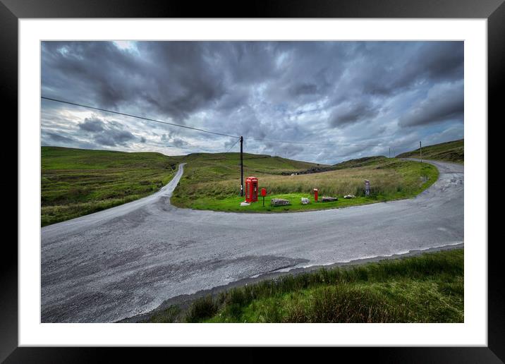 Most remote phone box in Wales Framed Mounted Print by Leighton Collins