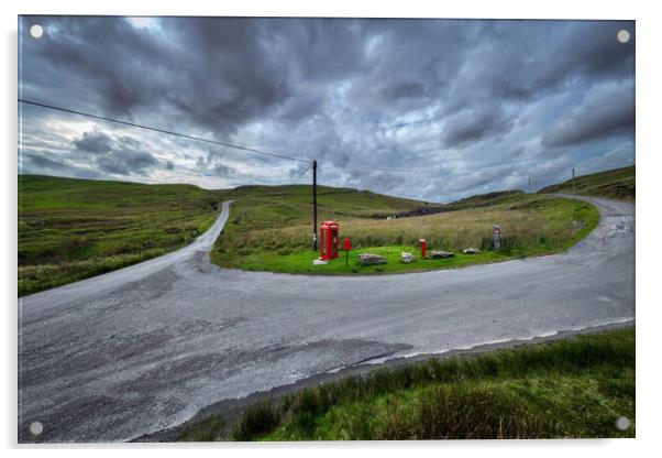 Most remote phone box in Wales Acrylic by Leighton Collins