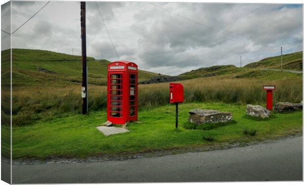 Nantymaen phone box in Mid Wales Canvas Print by Leighton Collins