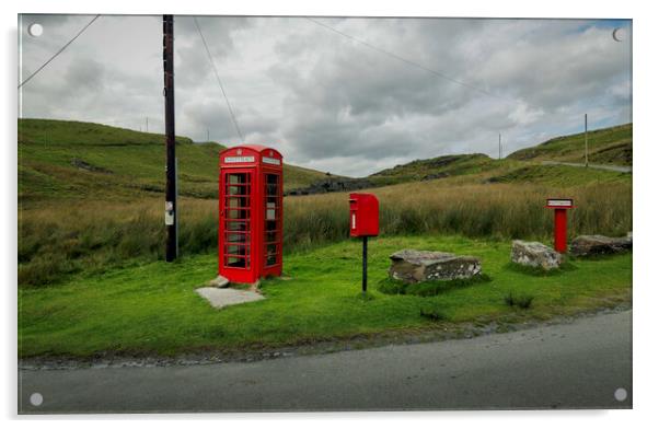 Nantymaen phone box in Mid Wales Acrylic by Leighton Collins
