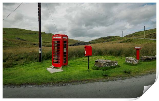 Nantymaen phone box in Mid Wales Print by Leighton Collins