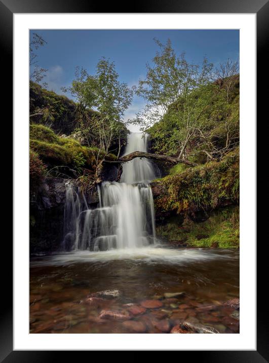 Waterfall in the Brecon Beacons Framed Mounted Print by Leighton Collins