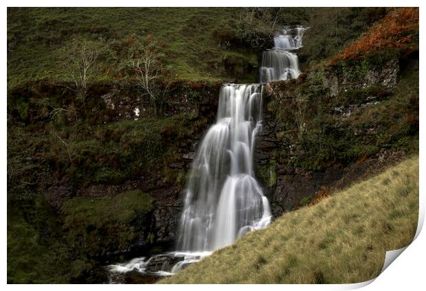 Waterfalls in the Brecon Beacons Print by Leighton Collins