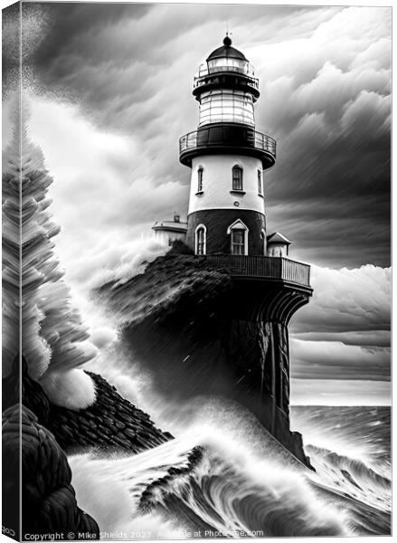 Stormy Lighthouse Canvas Print by Mike Shields