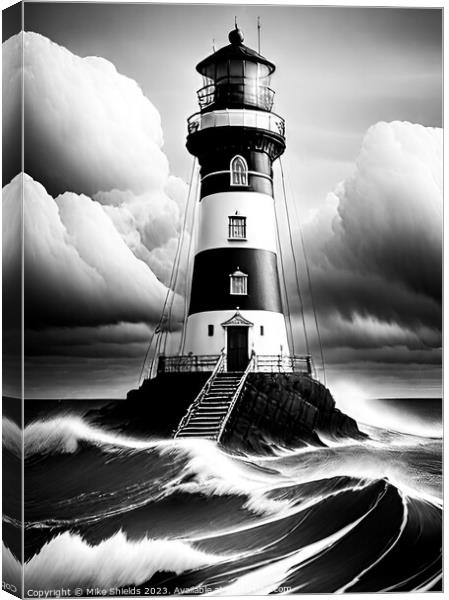 Lighthouse stands Alone Canvas Print by Mike Shields